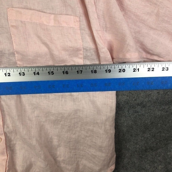 Ess the Label Button Up Women's Shirt Size 6 Pink Linen top - Picture 3 of 9